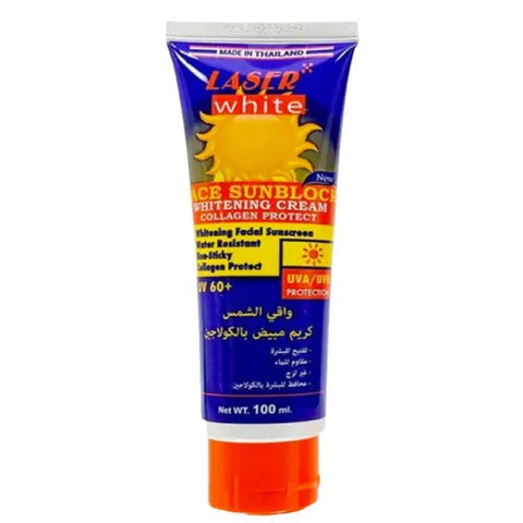 Laser White Sunscreen and Skin Brightening Cream SPF 60 100 Ml
