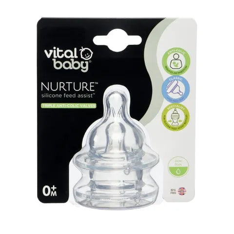 Vital Baby Nurture Breast Like Feeding Teat Fast Flow +0 Months | 2 Pcs