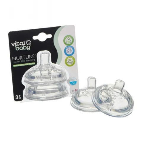 Vital Baby Nurture Breast Like Feeding Teat +3 Months | 3 Pcs