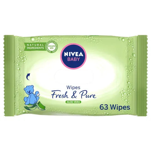 Nivea Baby Wipes Fresh and Pure Aloe Vera 63
