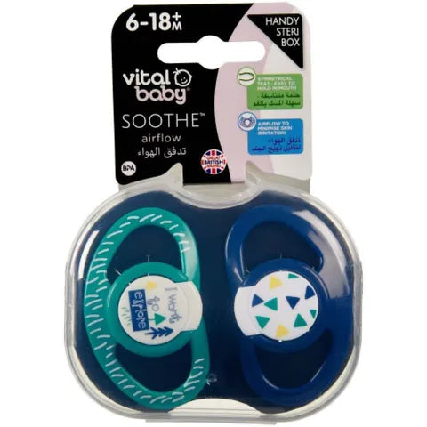 Vital Baby Soothe Airflow Pacifier "I Want to Explore" | 2 Pieces