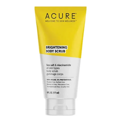 Acure Brightening Body Scrub With Sea Salt & Niacinamide For All Skin Types 177 Ml