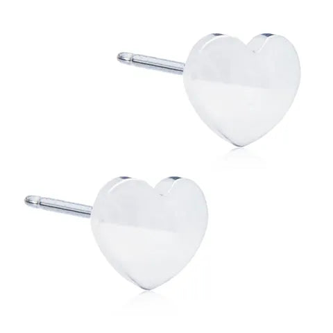 Blomdahl Natural Titanium Heart Earring Silver Color 5 Mm