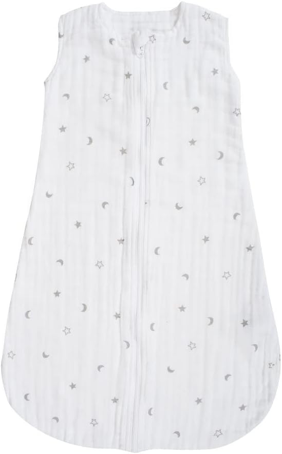 Baby O'Laye Muslin Sleepshirt Premium, 12-18 Months - Luna, White 