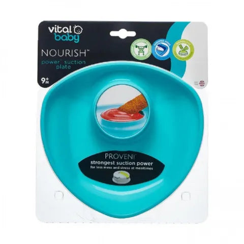 Vital Baby Nourish Power Suction Plate for Kids 9+ Months Blue