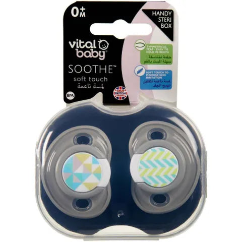 Vital Baby Soothe Soft Touch Pacifier +0 Months Pop | 2 Pcs