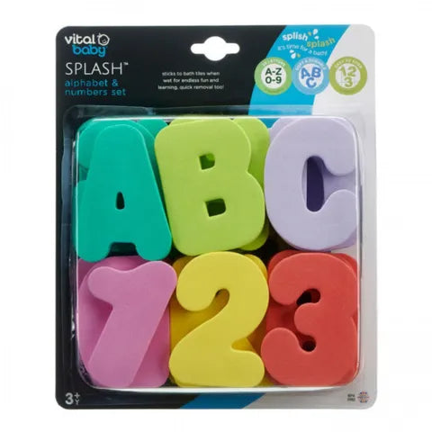 Vital Baby Splash Alphabet & Numbers Set Multi-Colorful Pieces