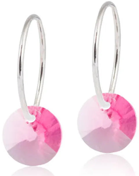 Blomdahl Natural Titanium Pendant Round Earring Pink Shades 14 Mm