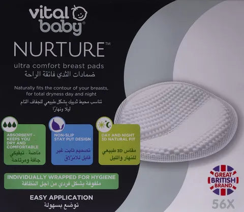 Vital Baby Nurture Ultra Comfort Breast Pads for Nursing | 56 Pcs