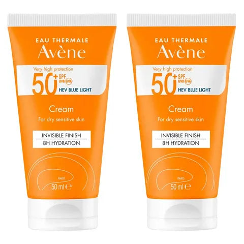 Avene Sunscreen Cream Invisible Finish for Dry Sensitive Skin SPF 50+ 50 Ml 1+1 Free