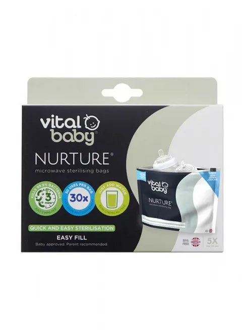 Vital Baby Nurture Microwave Sterilising Bags | 5 Bags * 30 Use Each 1