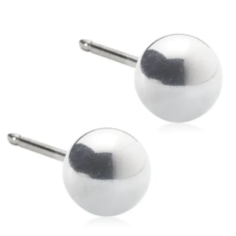 Blomdahl St Natural Titanium Ball Earring Silver Color 5 Mm