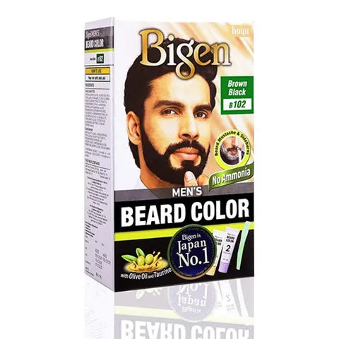 Bigen Men's Beard Color B102 Black Brown 40 G