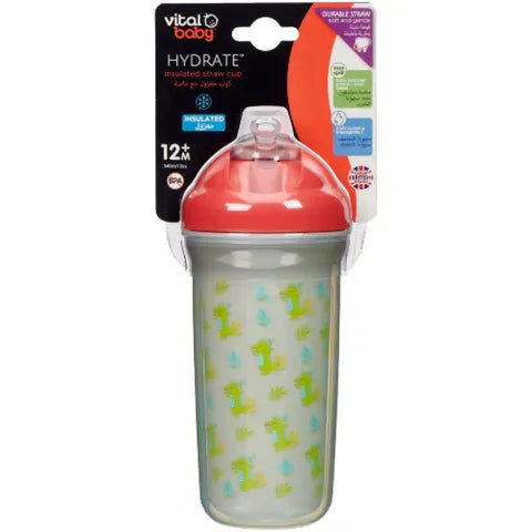 Vital Baby Hydrate Insulated Cup with Straw 12+ Months Pop | 340 Ml