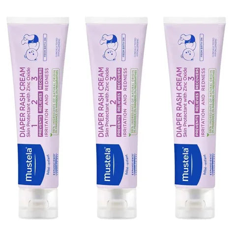 Mustela Baby Diaper Rash Cream with Zinc Oxide Kit 2+1 Free