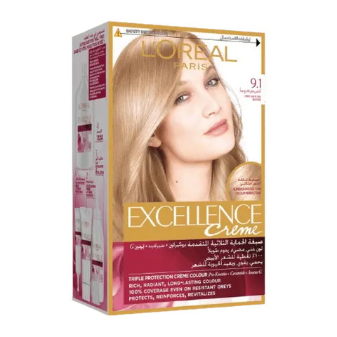 L’Oreal Excellence Crème Hair Dye 9.1 Very Light Gray Blonde