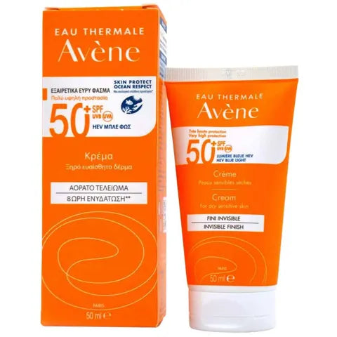 Avene Sun Fragrance Free Cream Spf50+ for Sensitive Skin 50 Ml