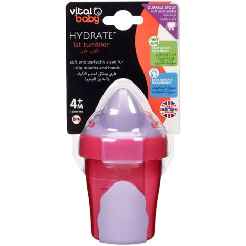 Vital Baby Hydrate 1st Tumbler Pink Color 4+ Months Fizz | 120 Ml