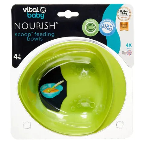 Vital Baby Nourish Scoop Feeding Bowls +4 Months Pop | 4 Pcs‏