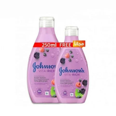 Johnson's Body Wash with Raspberry 400 + 250 Ml Free