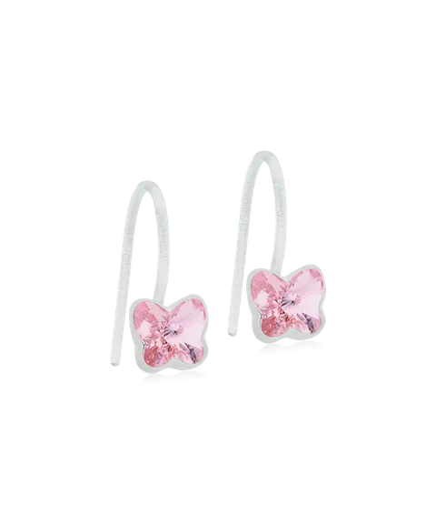 Blomdahl Natural Plastic Pendant Butterfly Earrings Light Rose 5 Mm