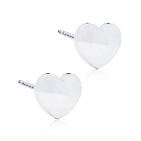 Blomdahl St Natural Titanium Heart Earring Light Silver 8 Mm