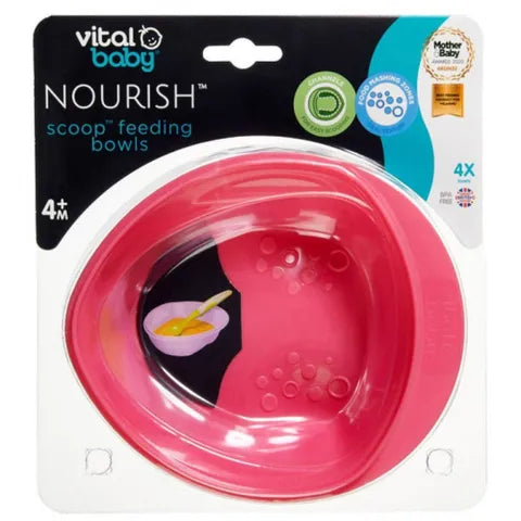 Vital Baby Nourish Scoop Feeding Bowls +4 Months Fizz | 4 Pcs‏