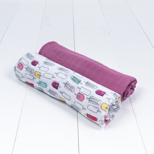 طقم بطانية قماط موسلين ناعمة للغاية من BABE AU LAIT - POPSIC