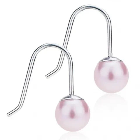 Blomdahl Nt Natural Titanium Pendant Pearl Earrings Rose Color 6 Mm