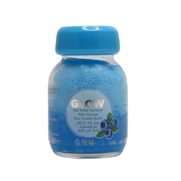 Glow Nail Polish Remover Blue Grapes Scent 70 ml  جلو اسيتون مزيل طلاء أظافر العنب الأزرق  70 جرام