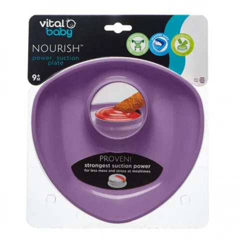 Vital Baby Nourish Power Suction Plate for Kids 9+ Months Purple