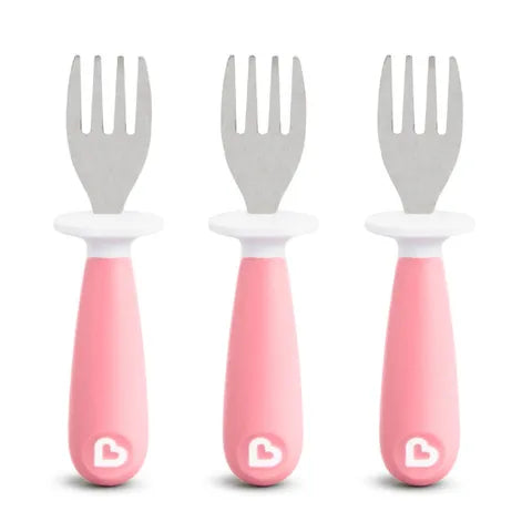 Munchkin Raise Toddler Forks Set Light Pink Color | 3 Forks