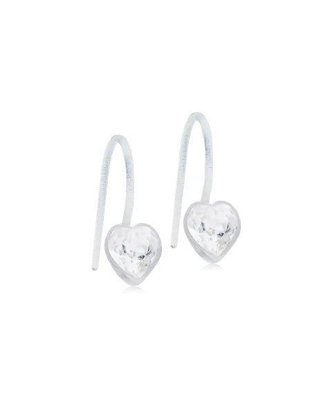 Blomdahl Mp Medical Pendant Heart Earrings White Crystal 6 Mm