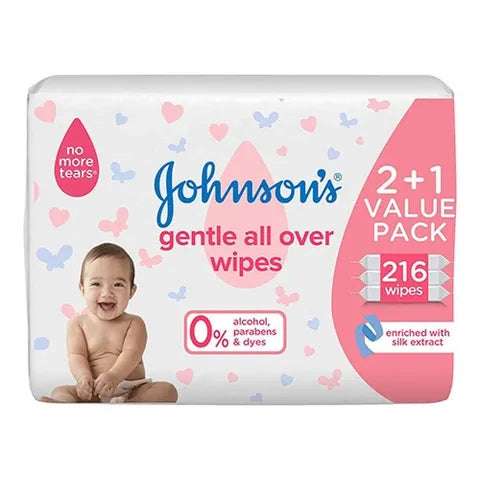 Johnson's Gentle All Over Baby Wipes 216 Wipes