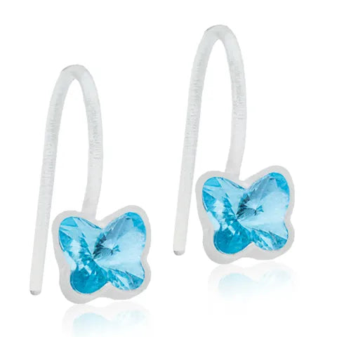 Blomdahl Medical Plastic Earrings Pendant Butterfly Aquamarine 5 Mm