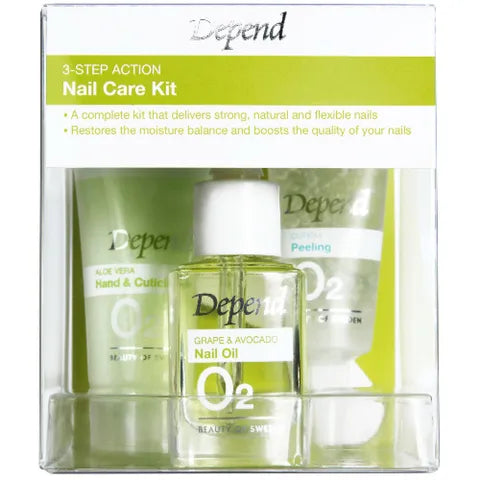 Depend 3-Step Action Nail Care Kit for Strong Nails- Grape & Avocado