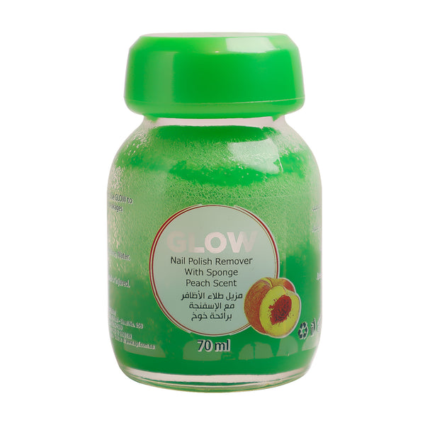 Glow Acetone Nail Polish Remover Peach 70 mlجلو اسيتون مزيل طلاء أظافر خوخ  70 جرام