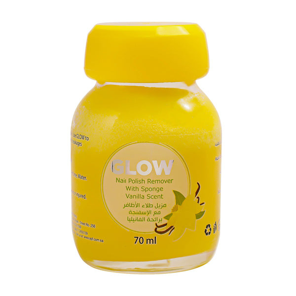 Glow Acetone Nail Polish Remover Vanila 70 mlجلو اسيتون مزيل طلاء أظافر فانيلا 70 جرام